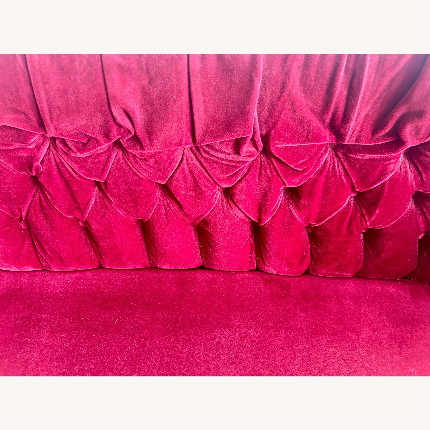 Vintage/Antique Finds Red Velvet 3+ Seater Sofa - image-11