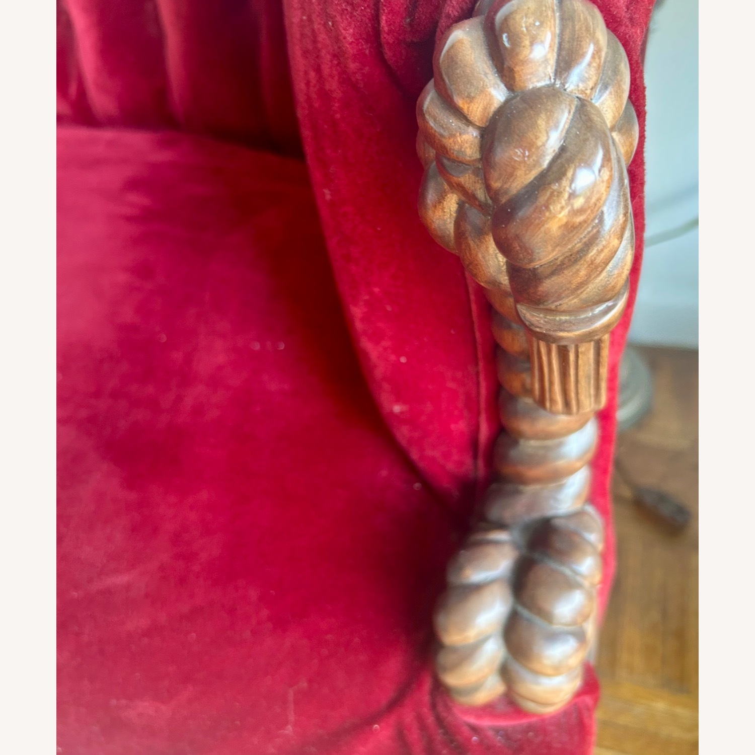 Vintage/Antique Finds Red Velvet 3+ Seater Sofa - image-7