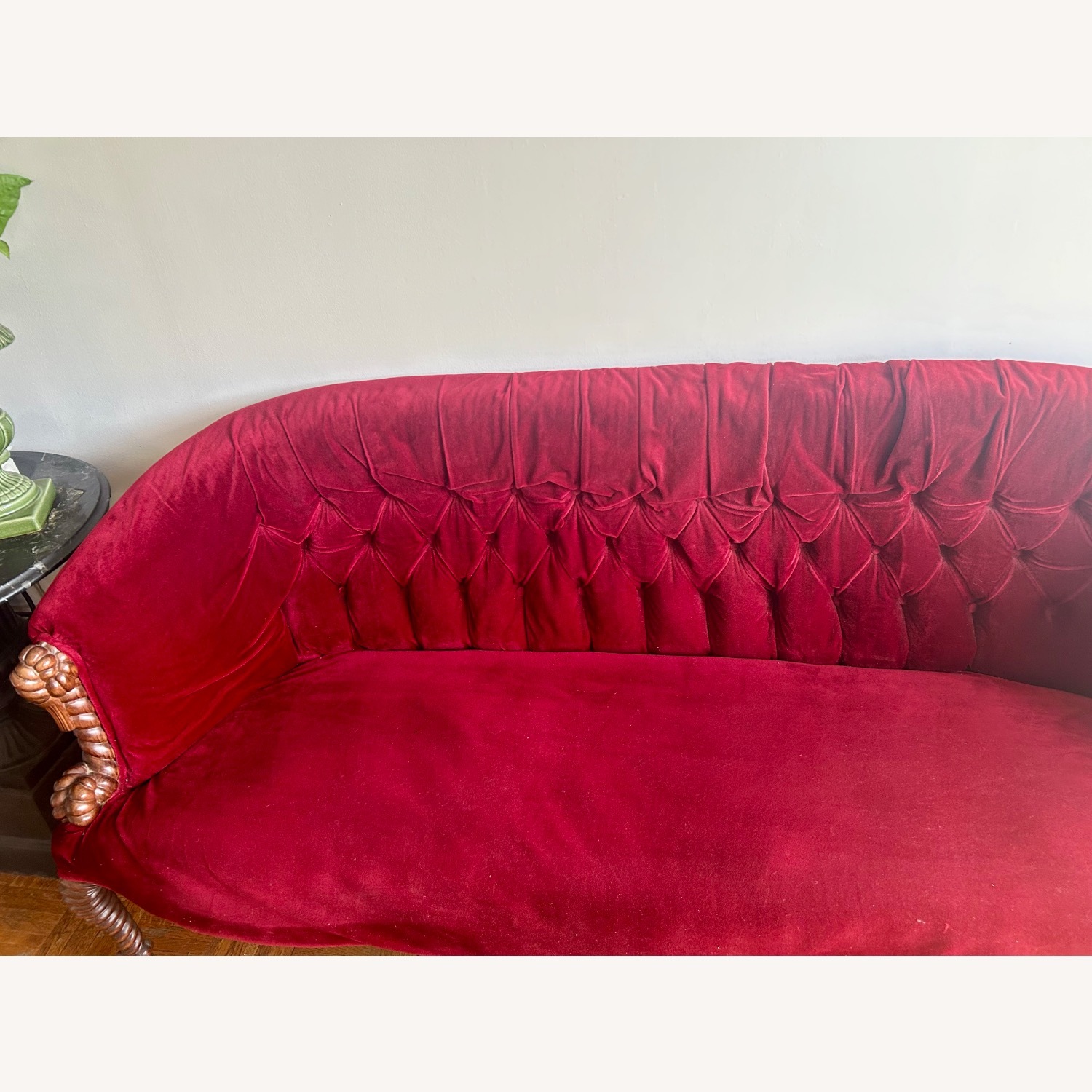 Vintage/Antique Finds Red Velvet 3+ Seater Sofa - image-4
