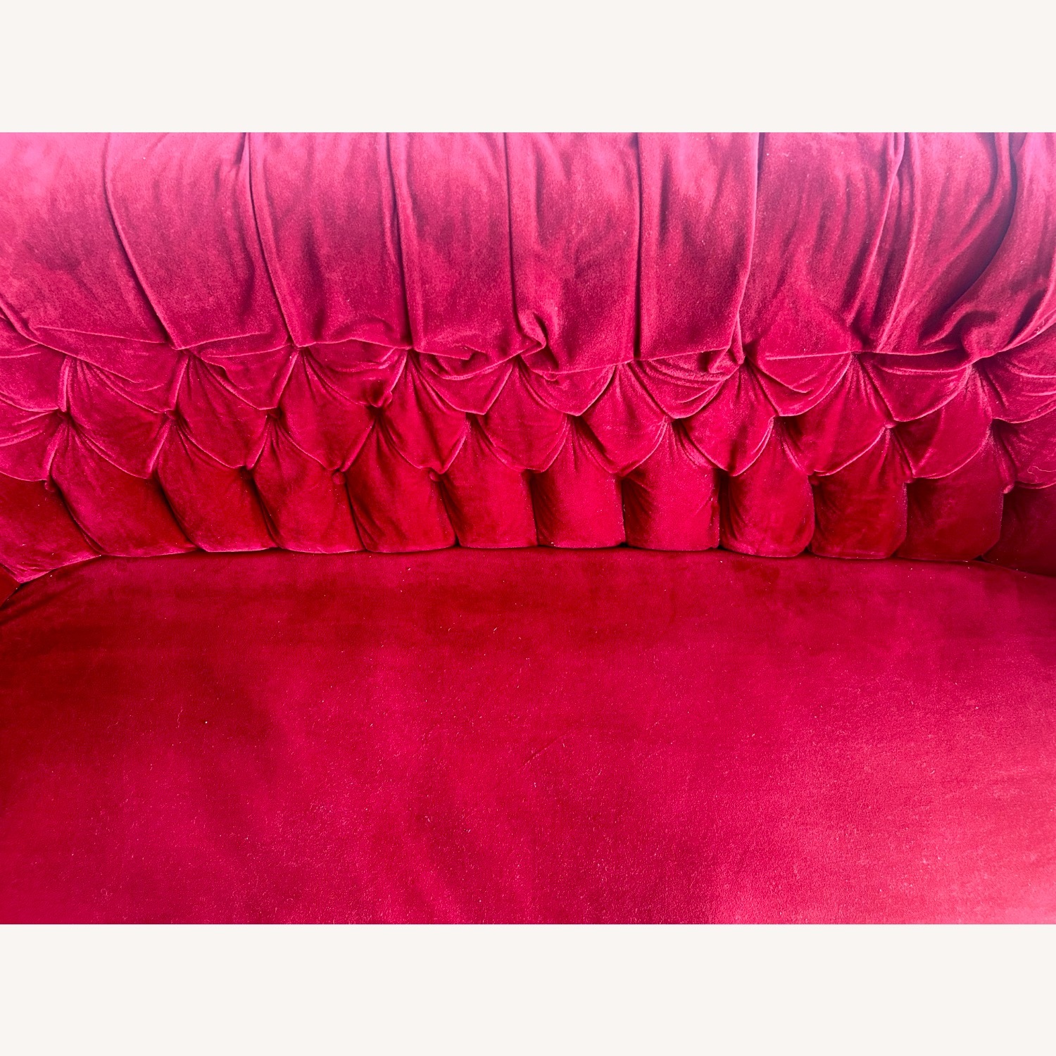 Vintage/Antique Finds Red Velvet 3+ Seater Sofa - image-3
