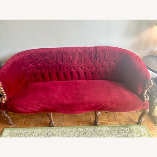 Used Vintage/Antique Finds Red Velvet 3+ Seater Sofa for sale on AptDeco