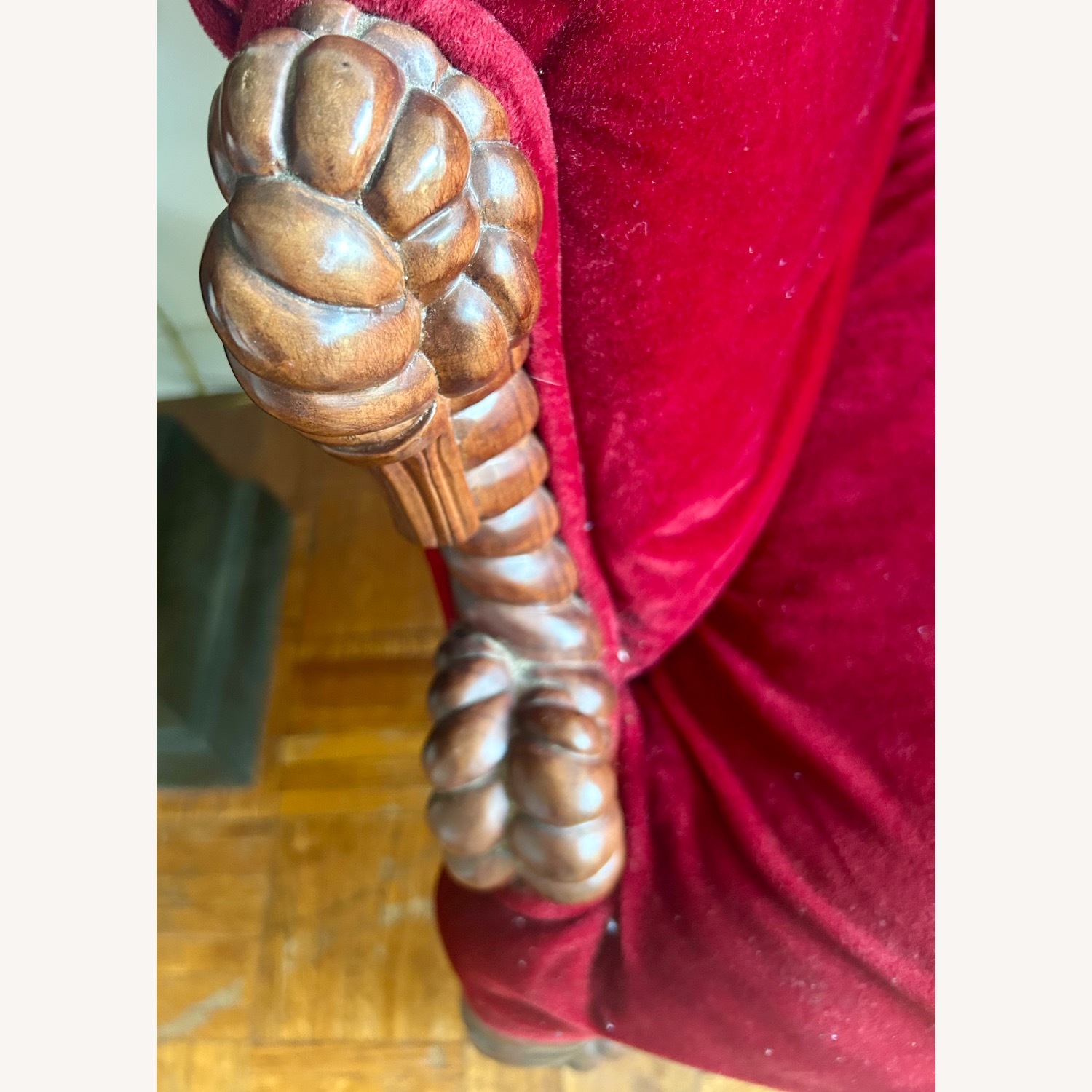 Vintage/Antique Finds Red Velvet 3+ Seater Sofa - image-6