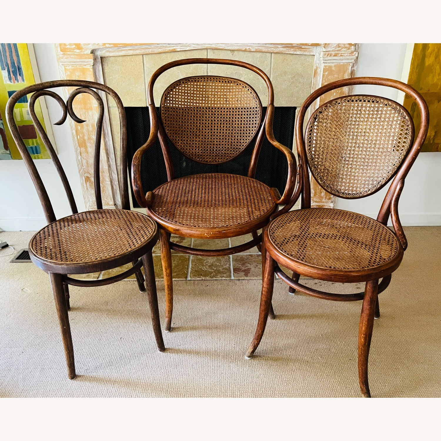 Antique Bentwood Chairs Thonet, Set of 3 - image-1
