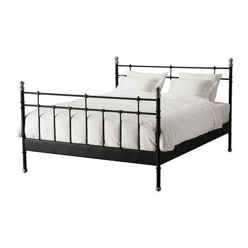 Used IKEA Svelvik Black Metal Queen Bed for sale on AptDeco