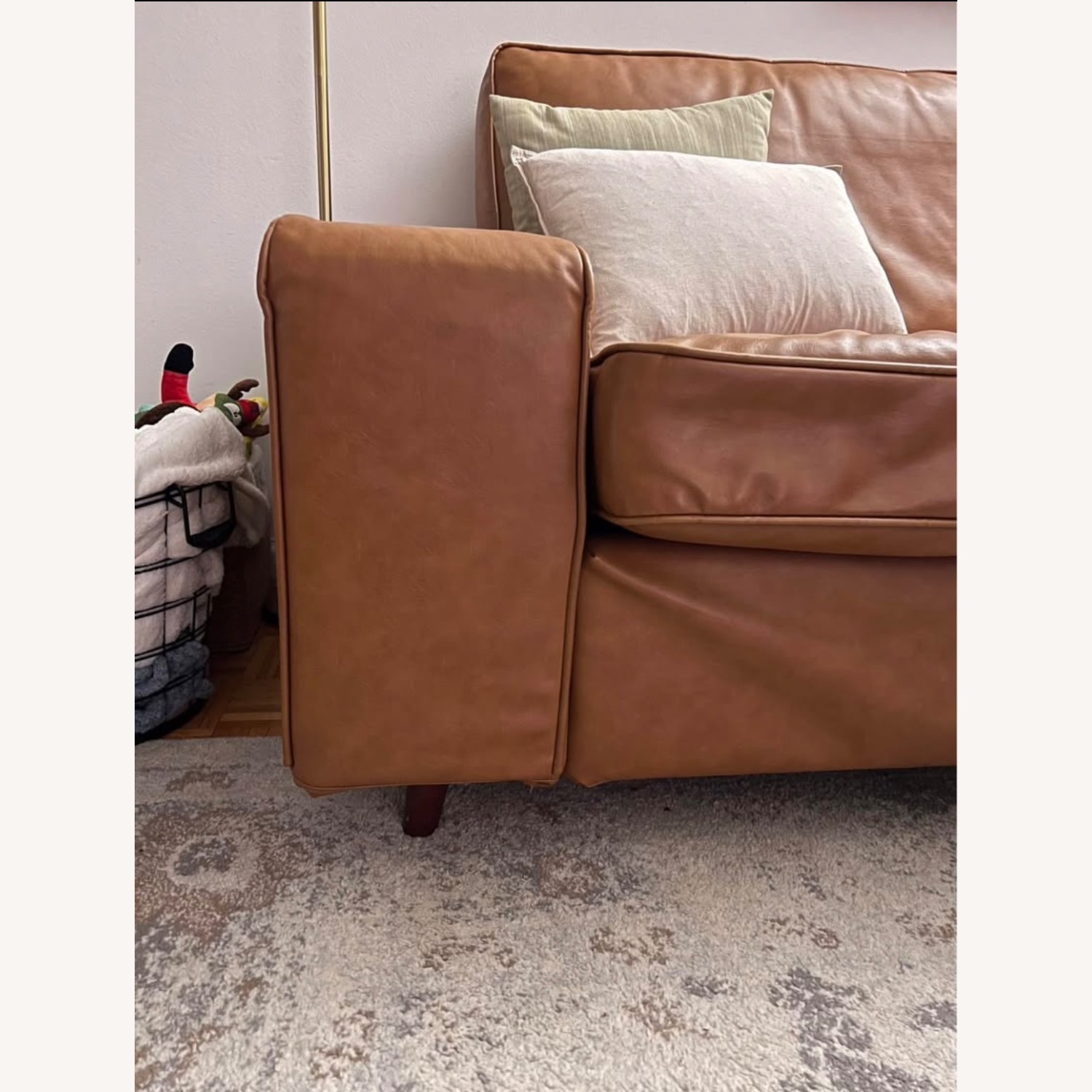 IKEA Kivik Light Brown Faux Leather 2 Seater Sofa - image-4
