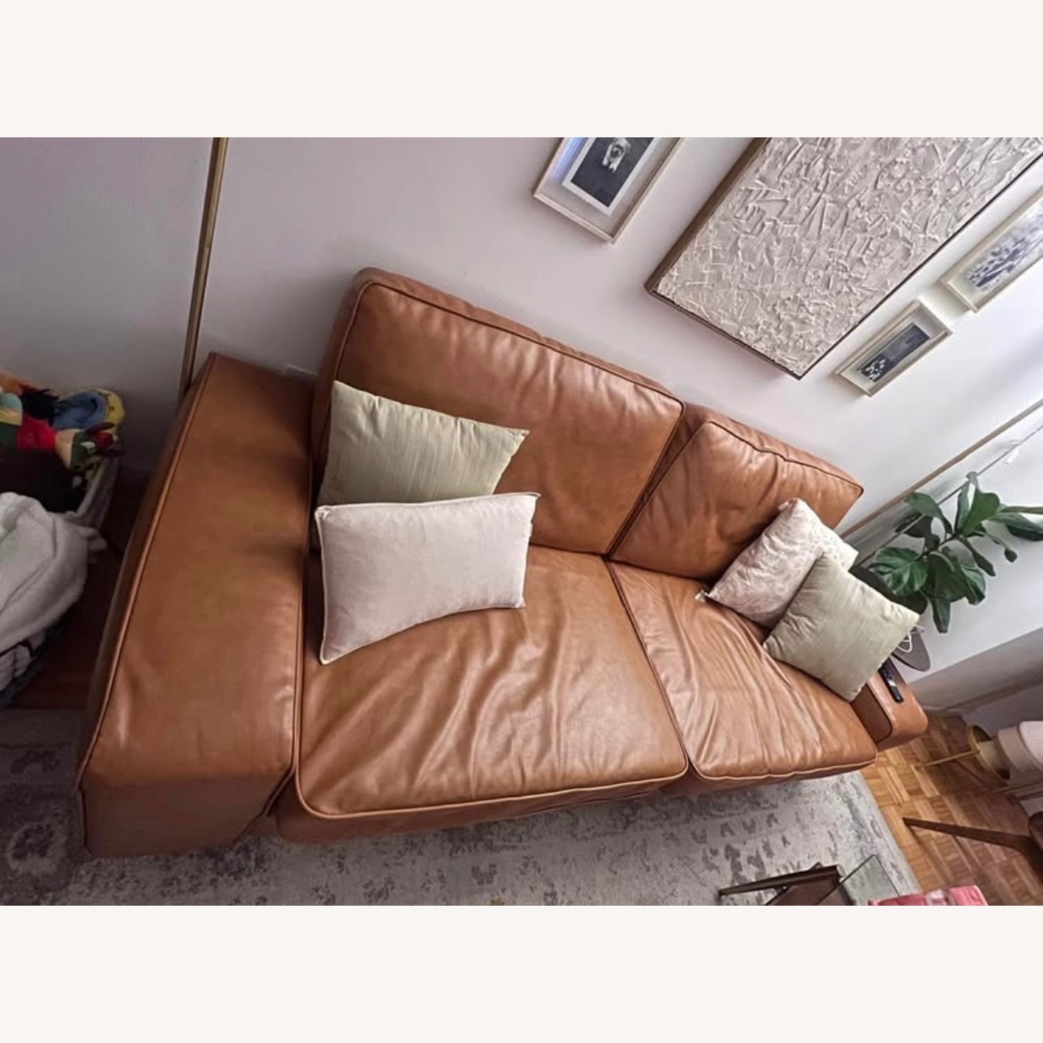 IKEA Kivik Light Brown Faux Leather Seater Sofa - Main Image