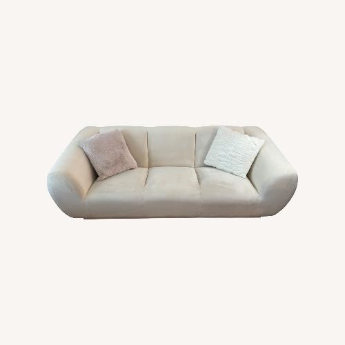 Used Cream Velvet 3 Seater Sofa for sale on AptDeco