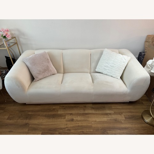 Used Cream Velvet 3 Seater Sofa for sale on AptDeco