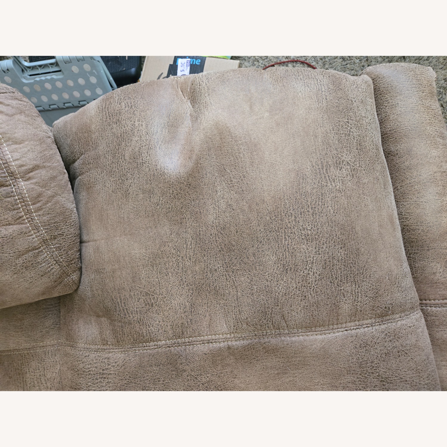 Light Brown Fabric 3+ Seater Lay Flat Sofa - image-4