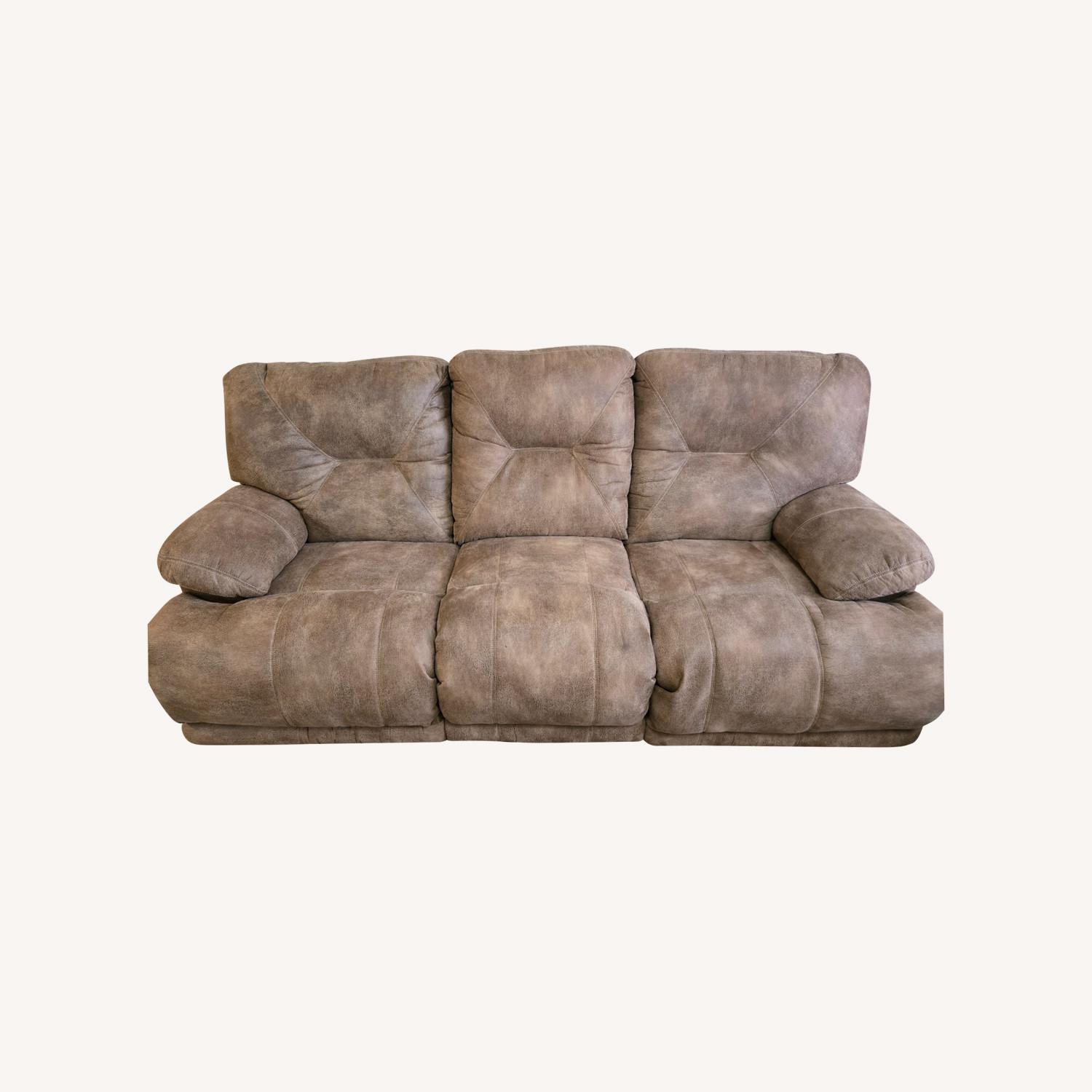 Light Brown Fabric 3+ Seater Lay Flat Sofa - image-0