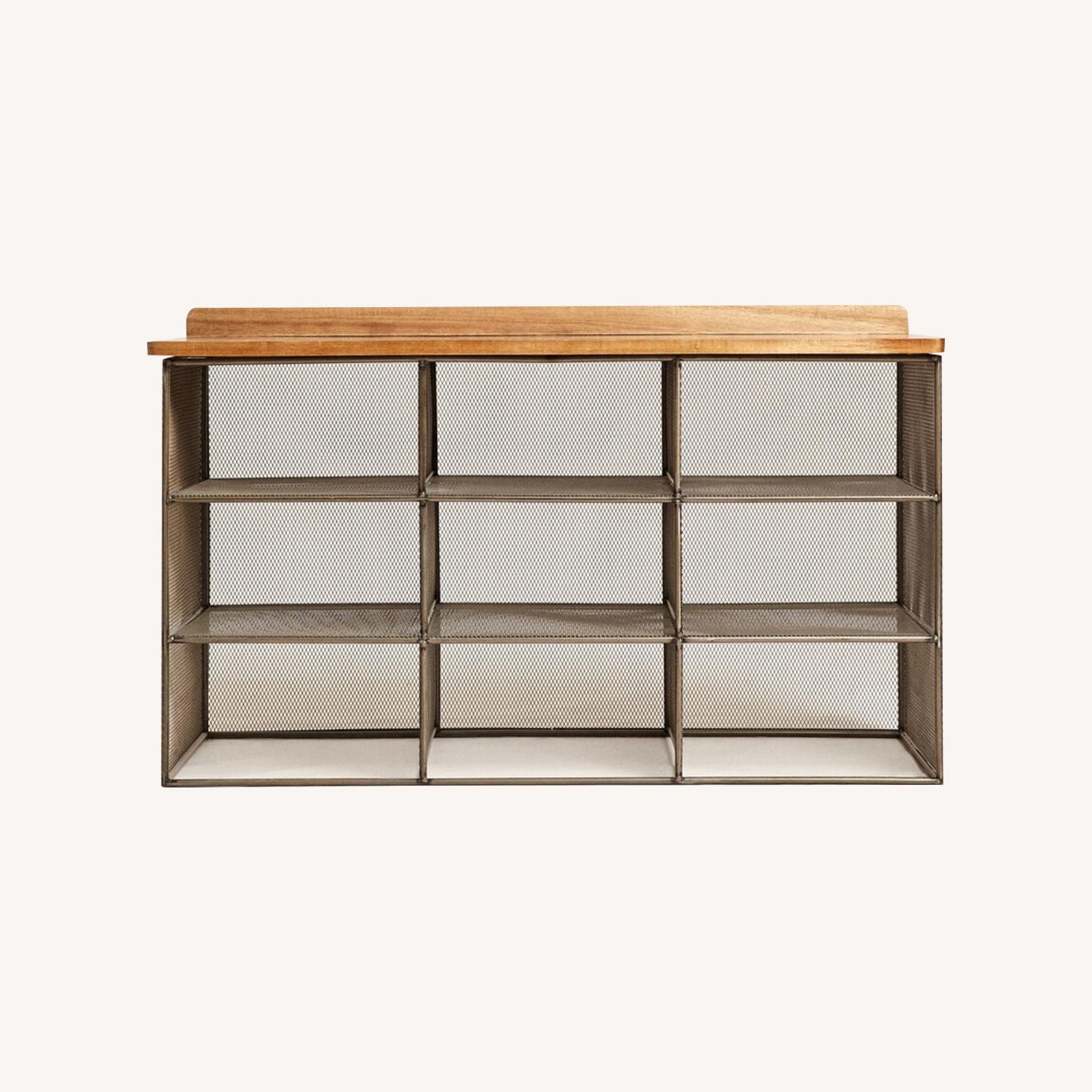 Zara Home Metal and Wood Bench/Shoe Storage - AptDeco