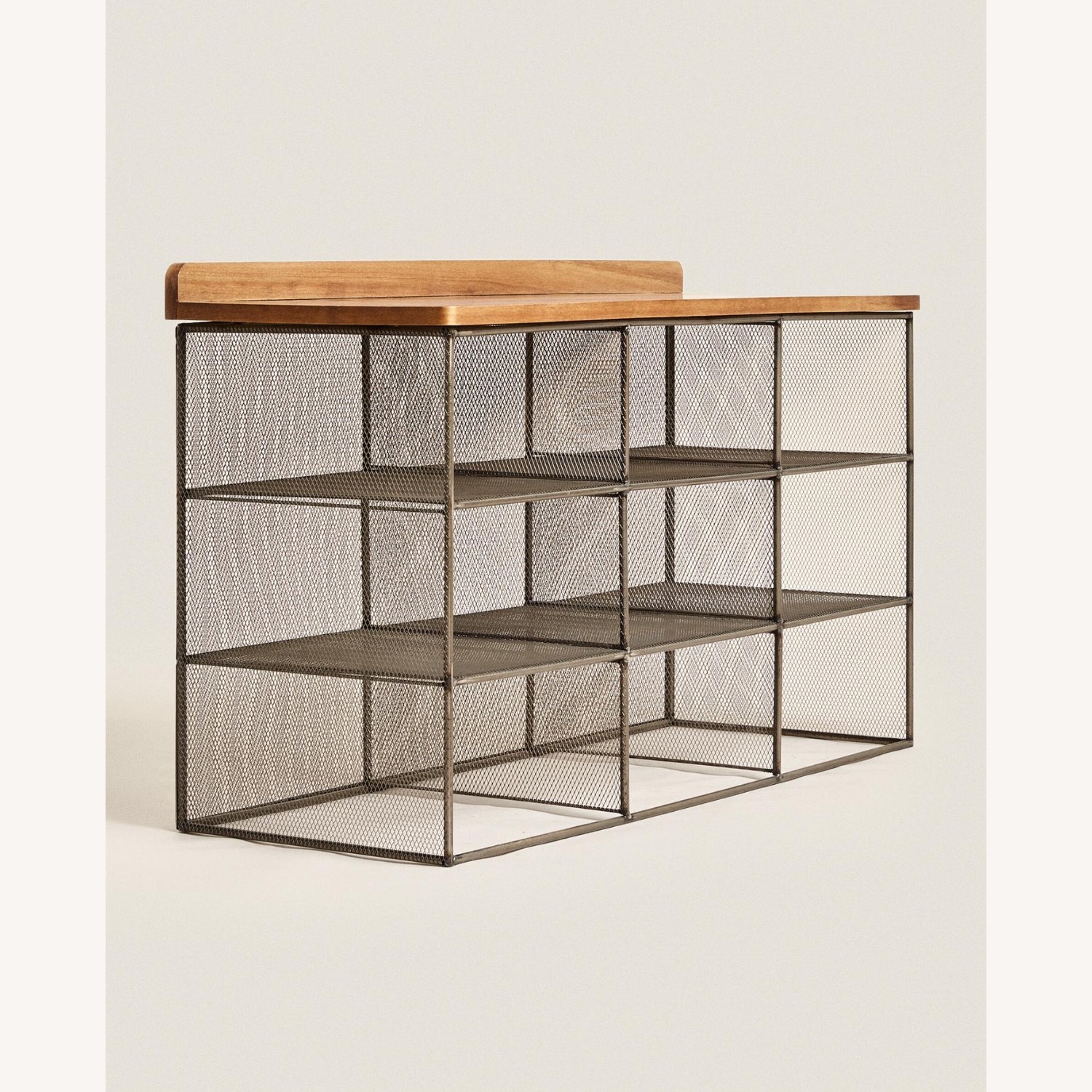 Zara Home Metal and Wood Bench/Shoe Storage - image-3