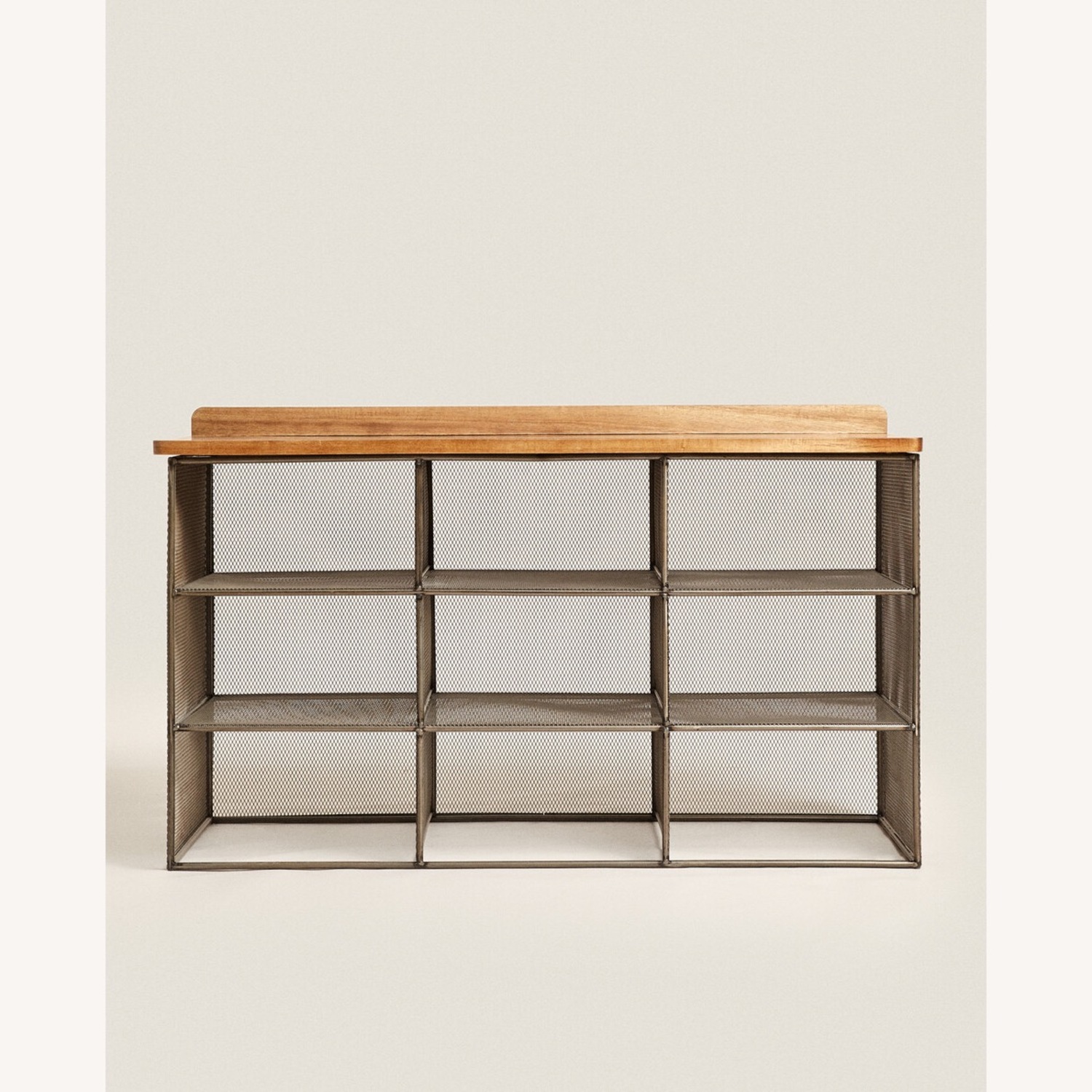 Zara Home Metal and Wood Bench/Shoe Storage - image-1