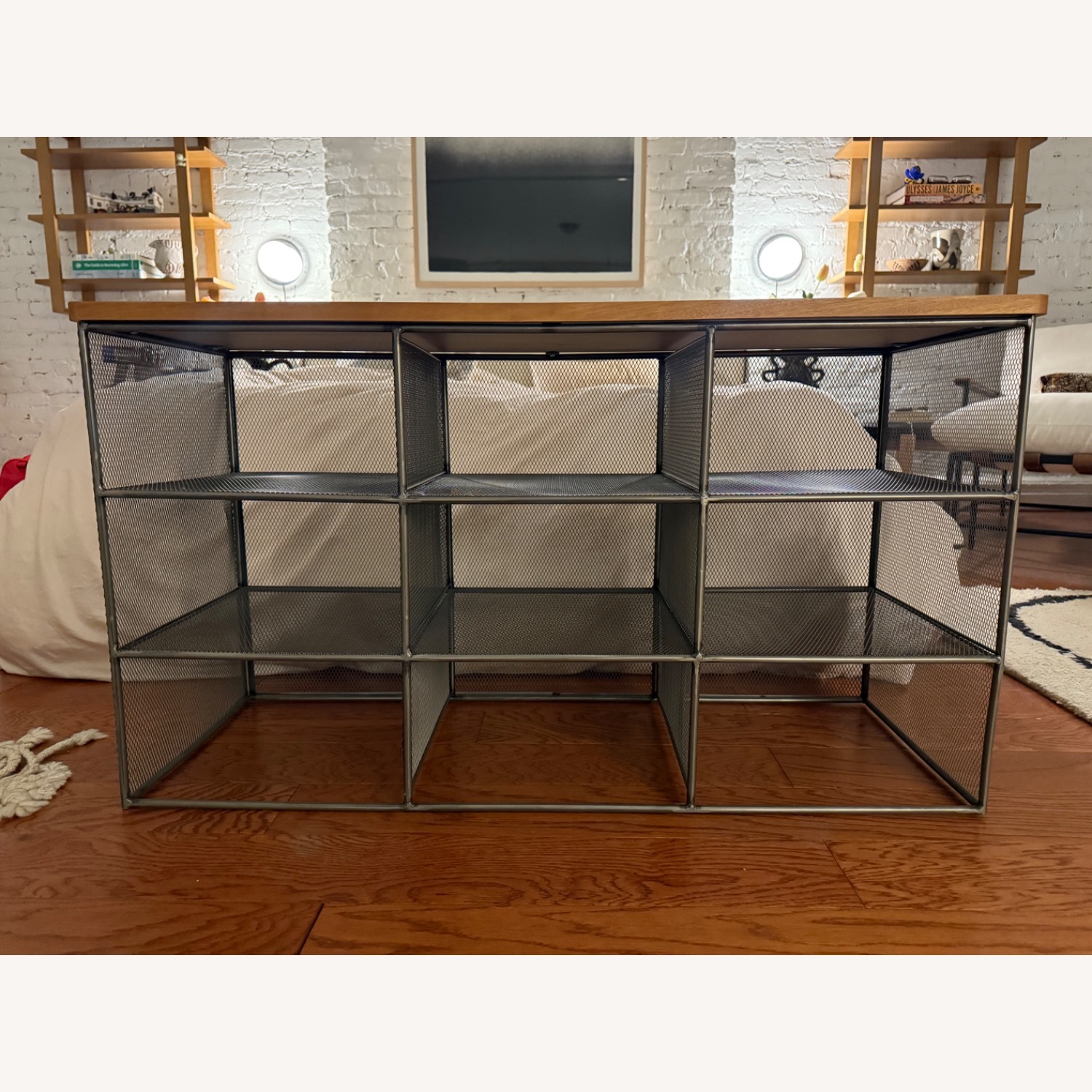 Zara Home Metal and Wood Bench/Shoe Storage - AptDeco