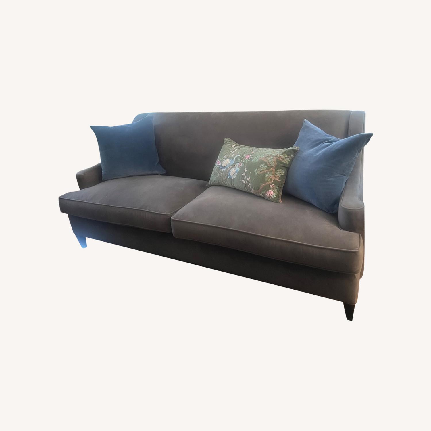 Room & Board Lauren Couch Light Gray Velvet 3+ Seater Sofa - image-0