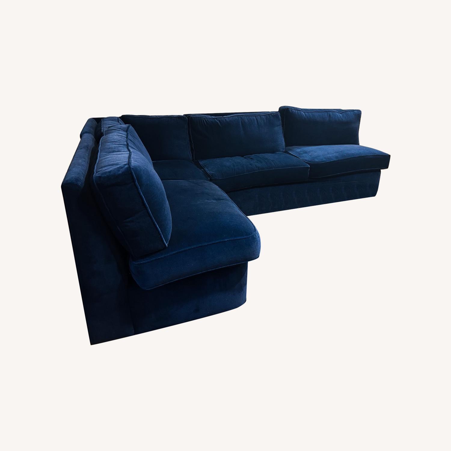 Vintage Designer Modular Velvet Sofa - image-0
