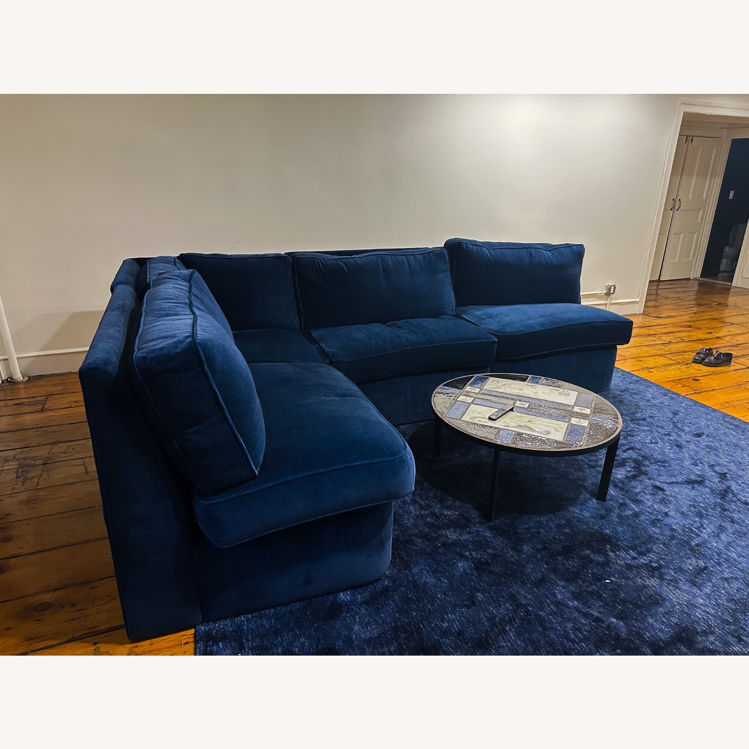 Vintage Designer Modular Velvet Sofa - image-3