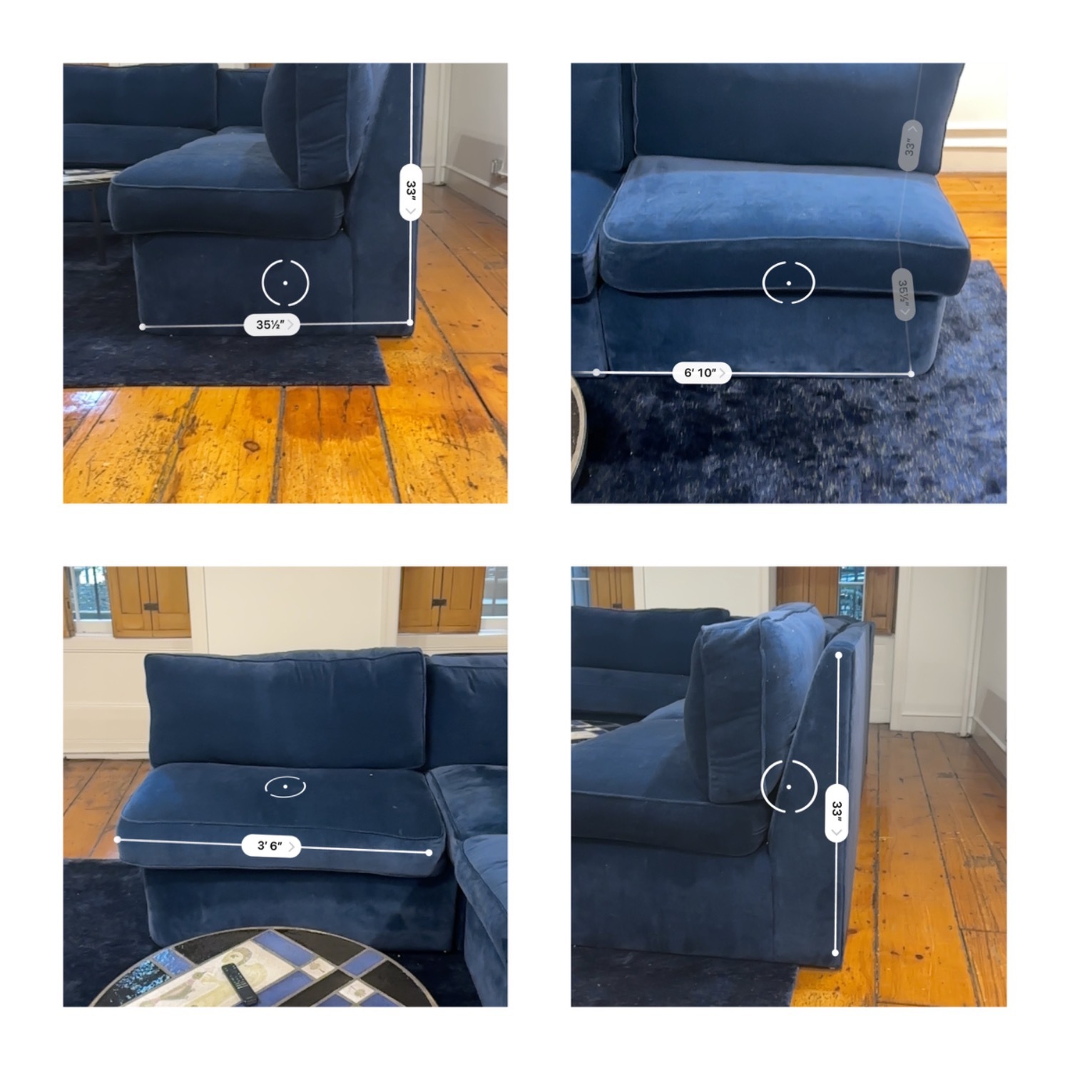 Vintage Designer Modular Velvet Sofa - image-5