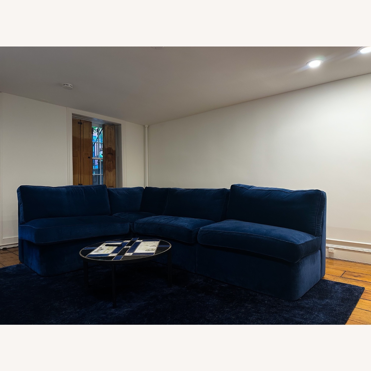 Vintage Designer Modular Velvet Sofa - image-1