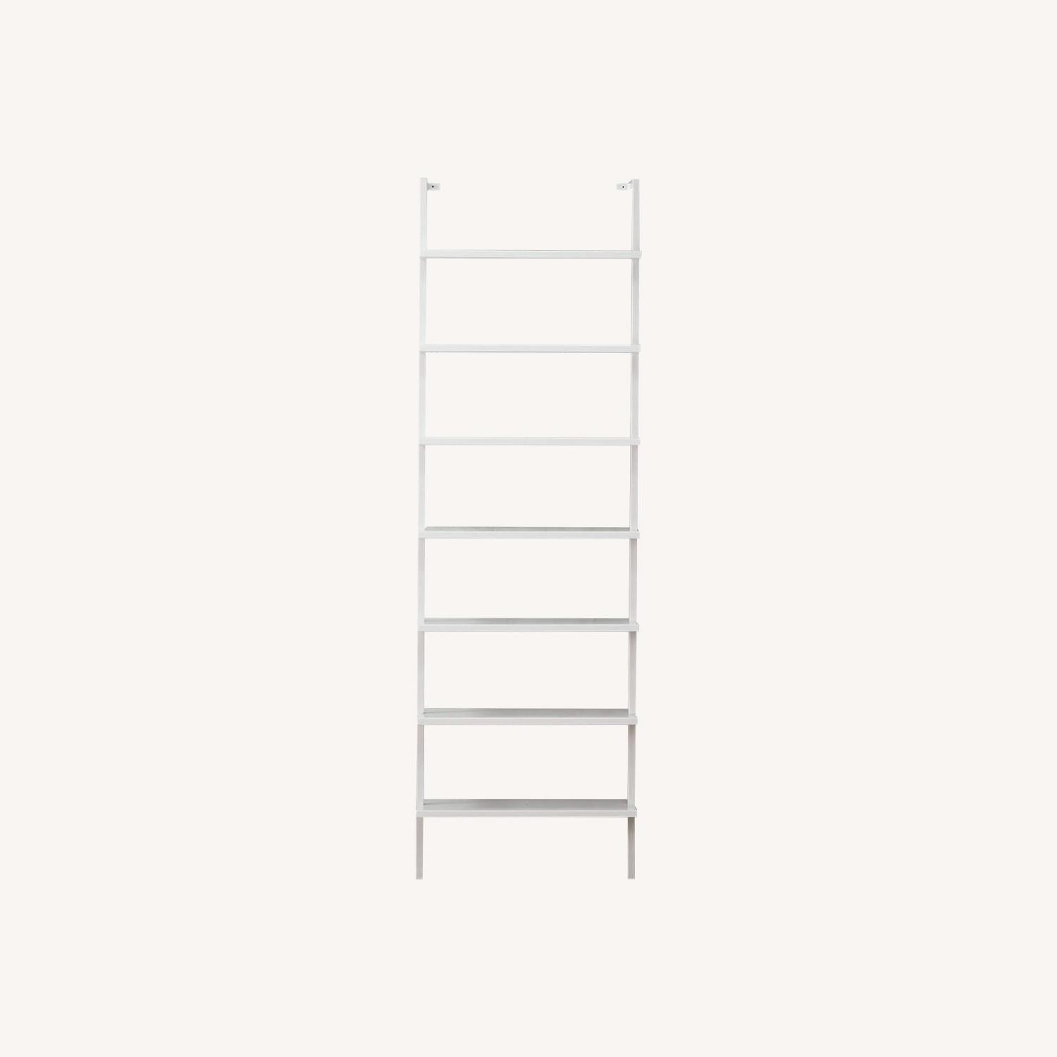 CB2 Stairway 96" White Metal Wall Mount Bookcase - image-0