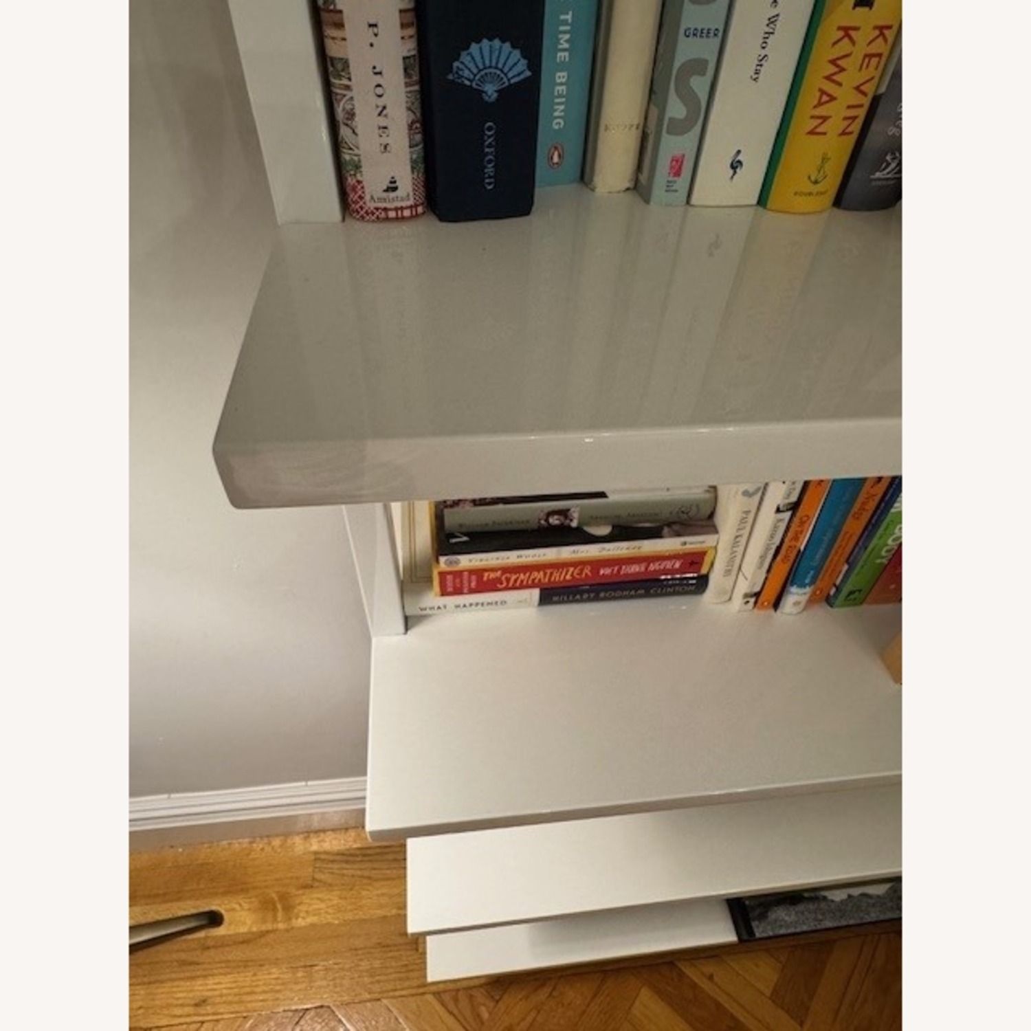 CB2 Stairway 96" White Metal Wall Mount Bookcase - image-3