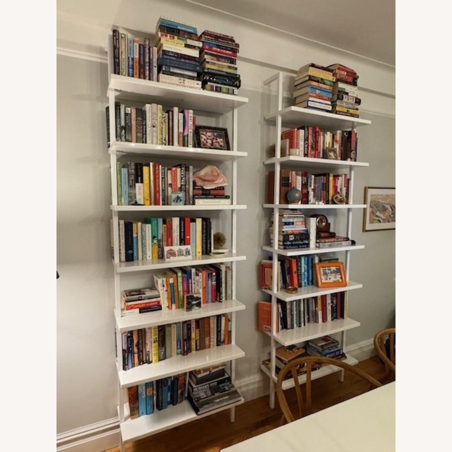 CB2 Stairway 96" White Metal Wall Mount Bookcase - image-2