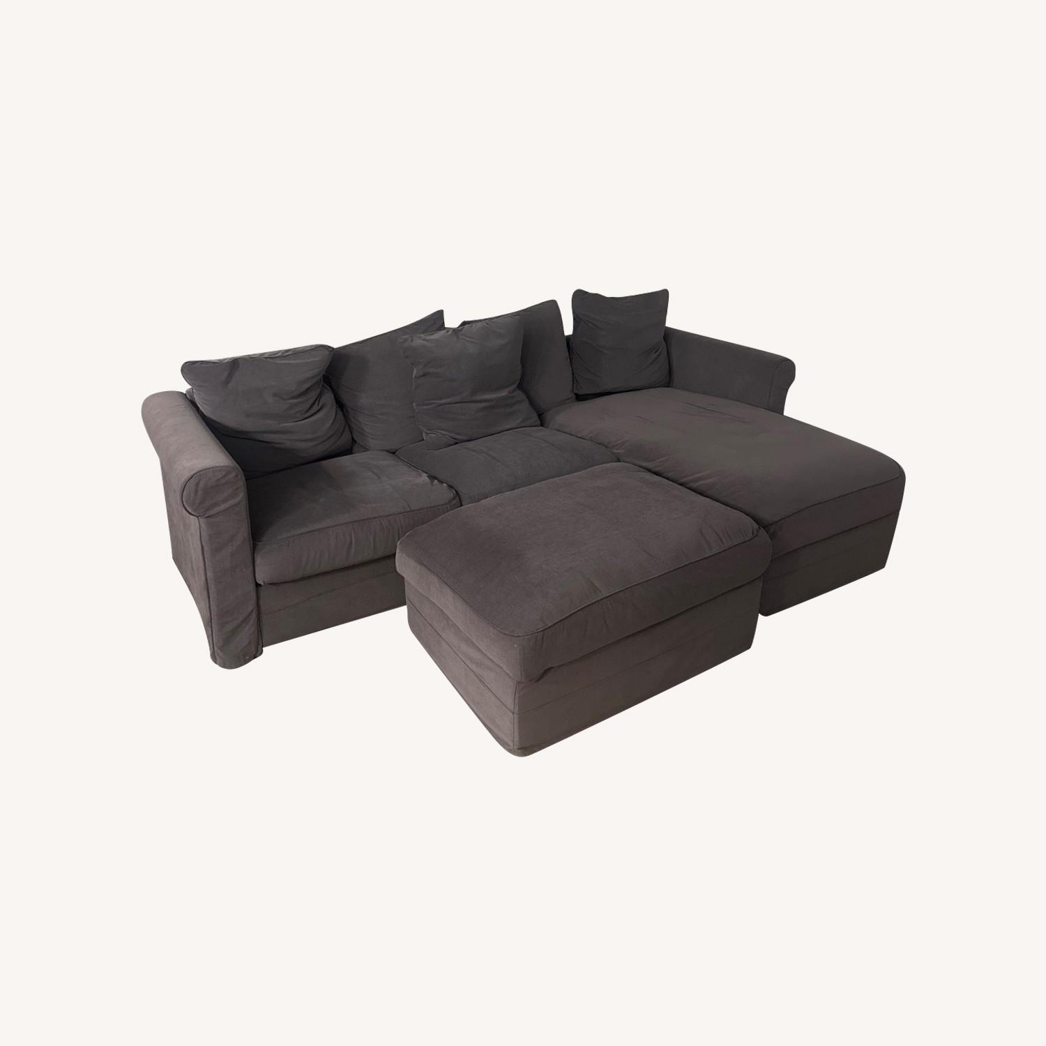 IKEA Harlanda Sofa with Chaise and Ottoman - image-0