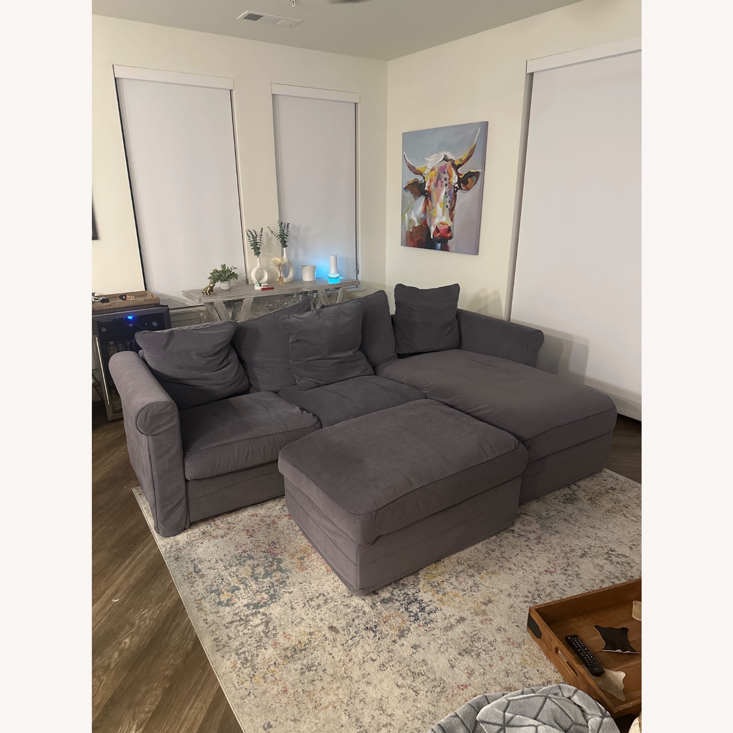 IKEA Harlanda Sofa with Chaise and Ottoman - image-1