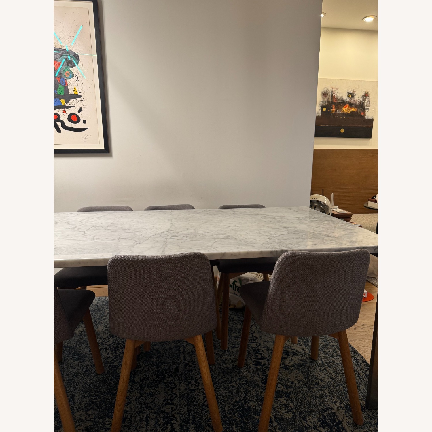 Room & Board Rand Light Gray Marble Dining Table - image-1