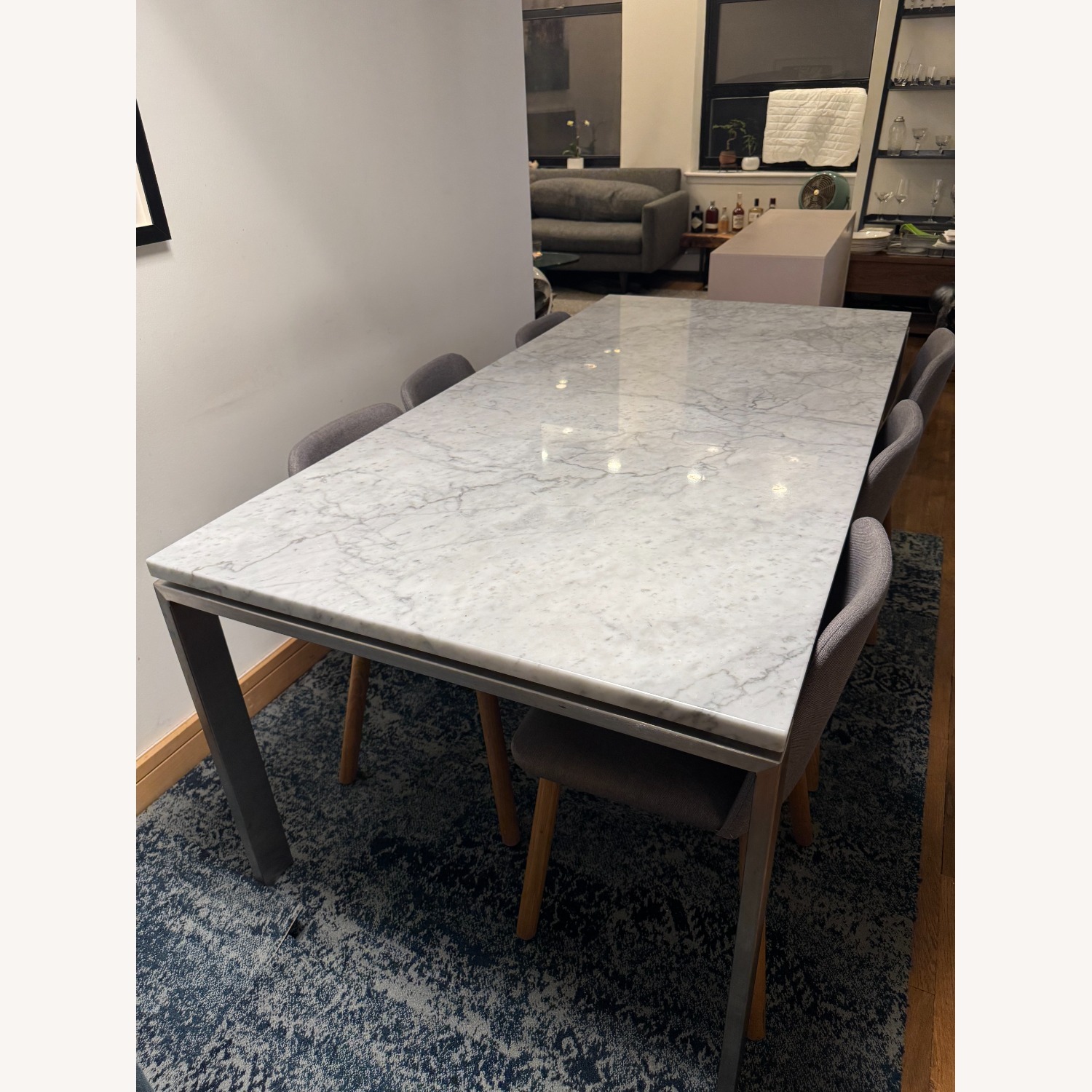 Room & Board Rand Light Gray Marble Dining Table - image-3