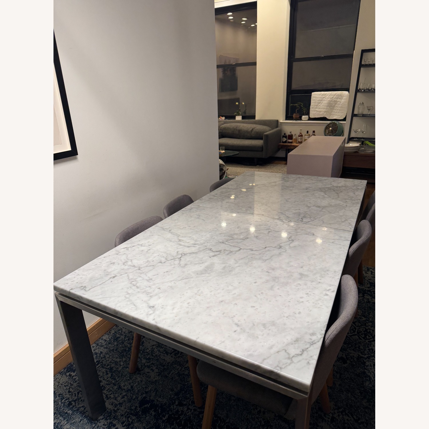 Room & Board Rand Light Gray Marble Dining Table - image-2