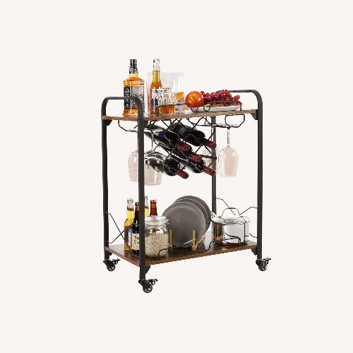 Used Dark Brown Metal Bar Cart for sale on AptDeco