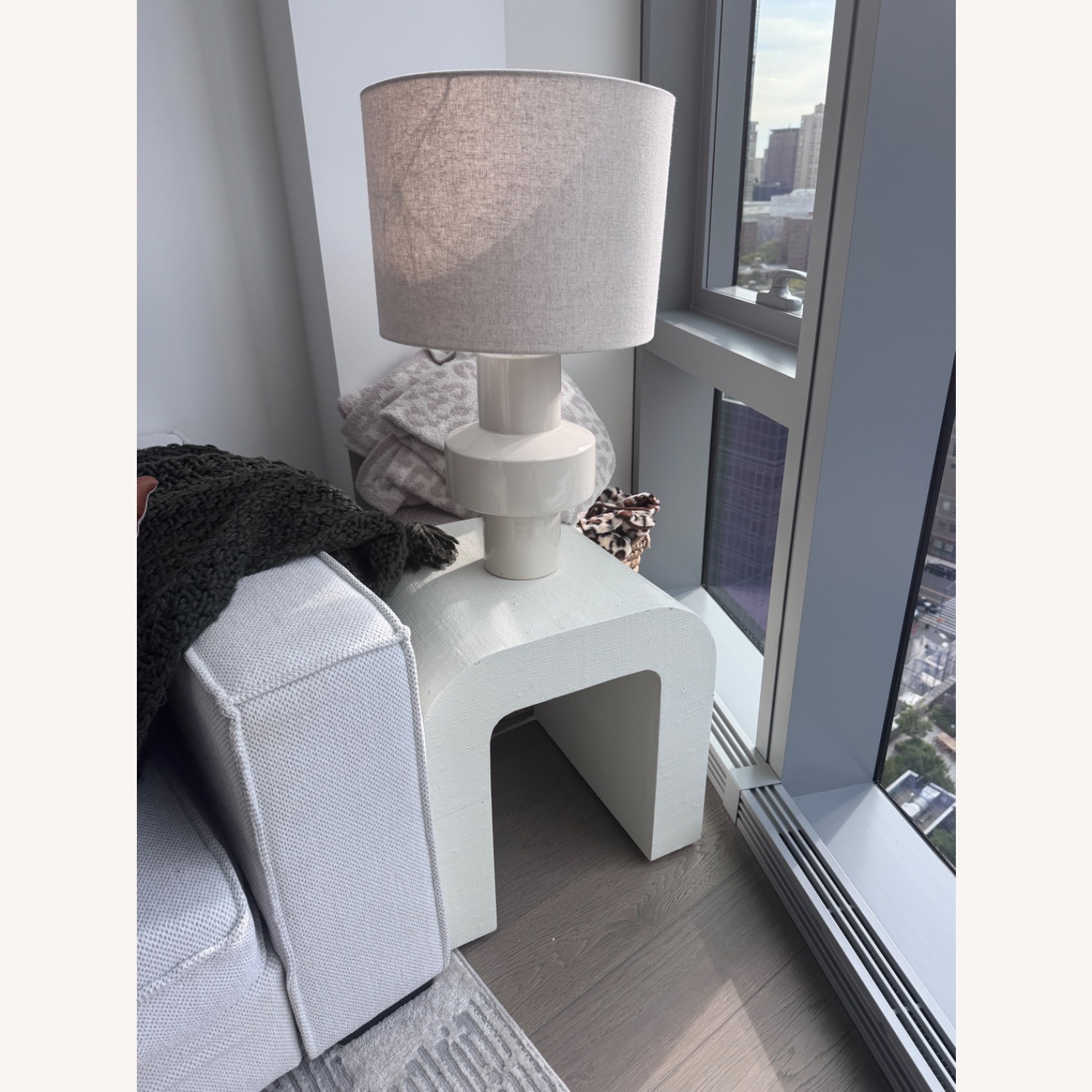 CB2 Horseshoe White Side Table - image-1