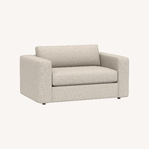 Used Pottery Barn Carmel Square 62" Sofa (Oatmeal) for sale on AptDeco