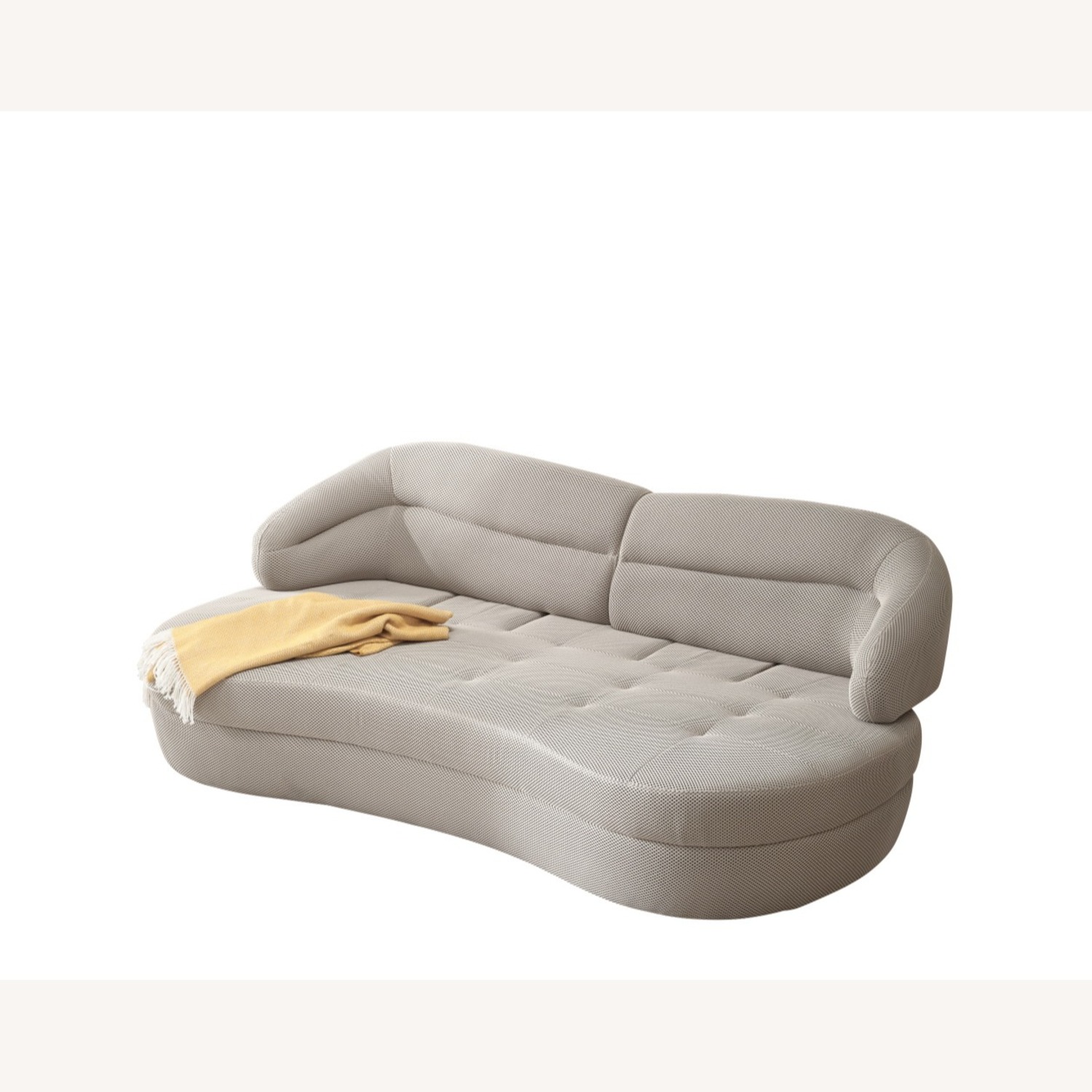 Wayfair Modern Light Gray Curved Sofa – 3+ Seater - image-1