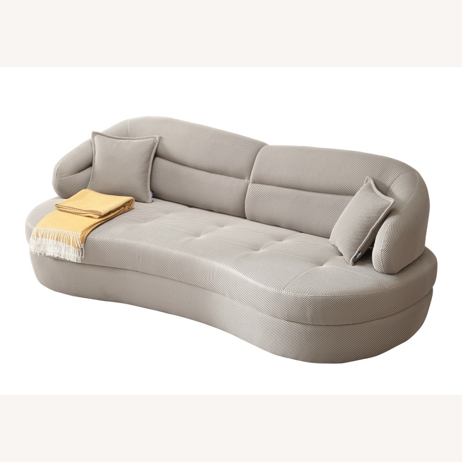 Wayfair Modern Light Gray Curved Sofa – 3+ Seater - image-5