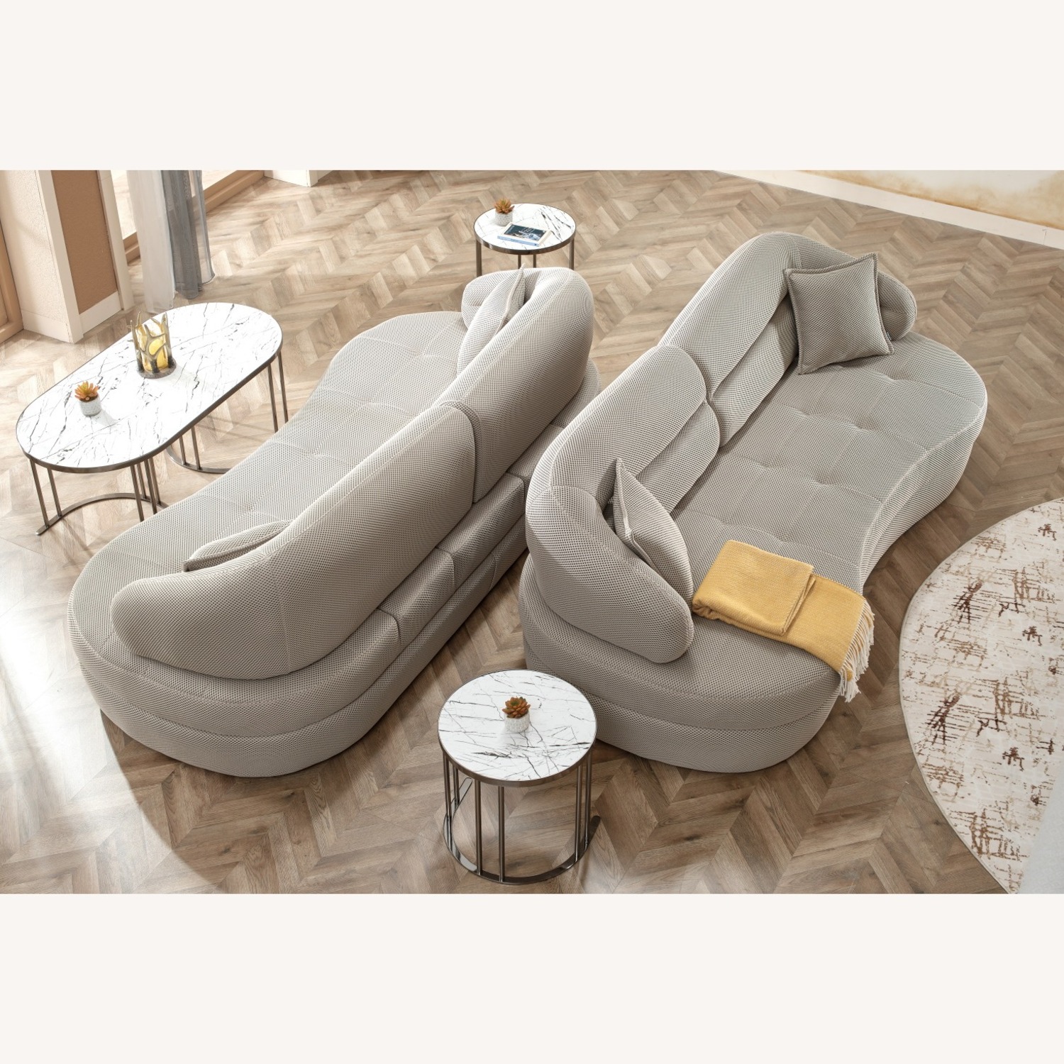 Wayfair Modern Light Gray Curved Sofa – 3+ Seater - image-2