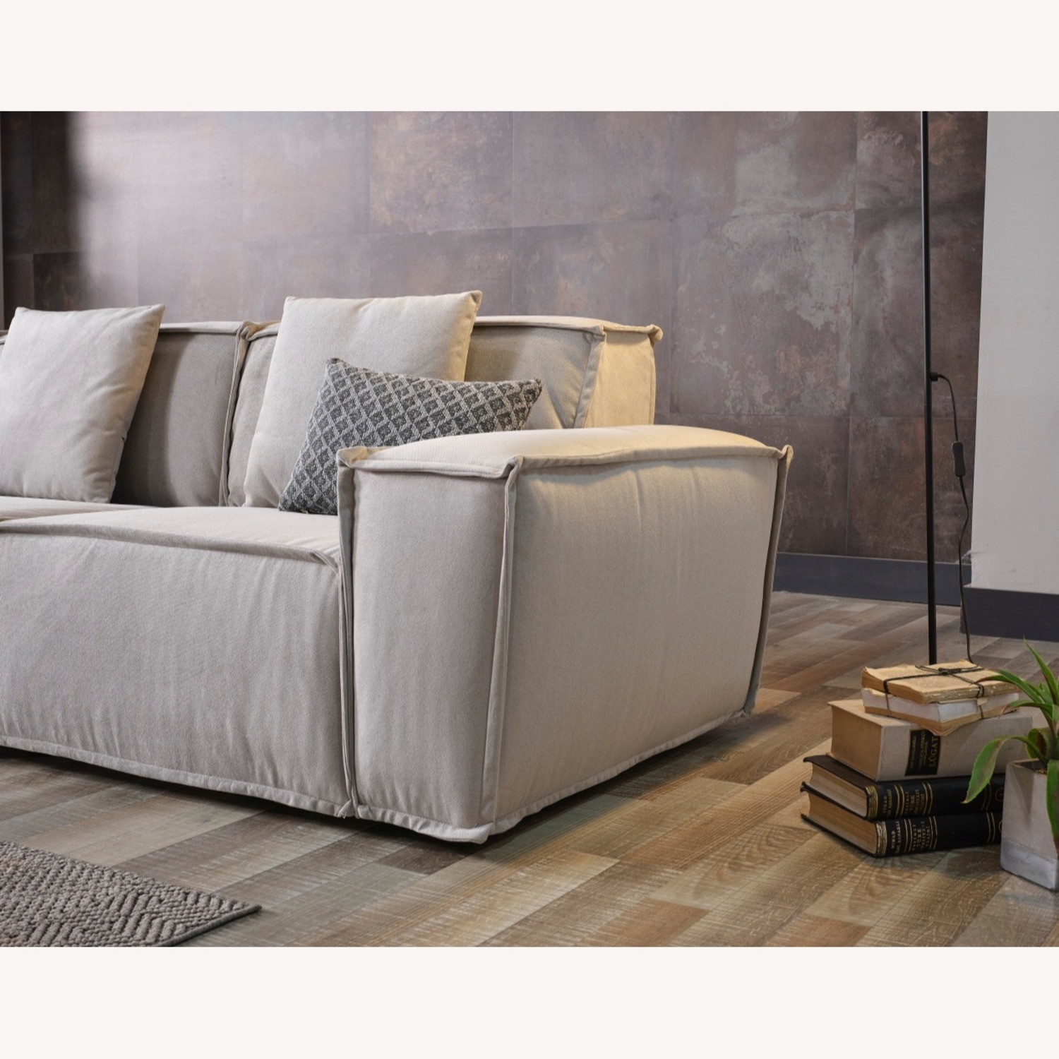 Modern Cream 7-Piece Sectional with Ottoman - image-6
