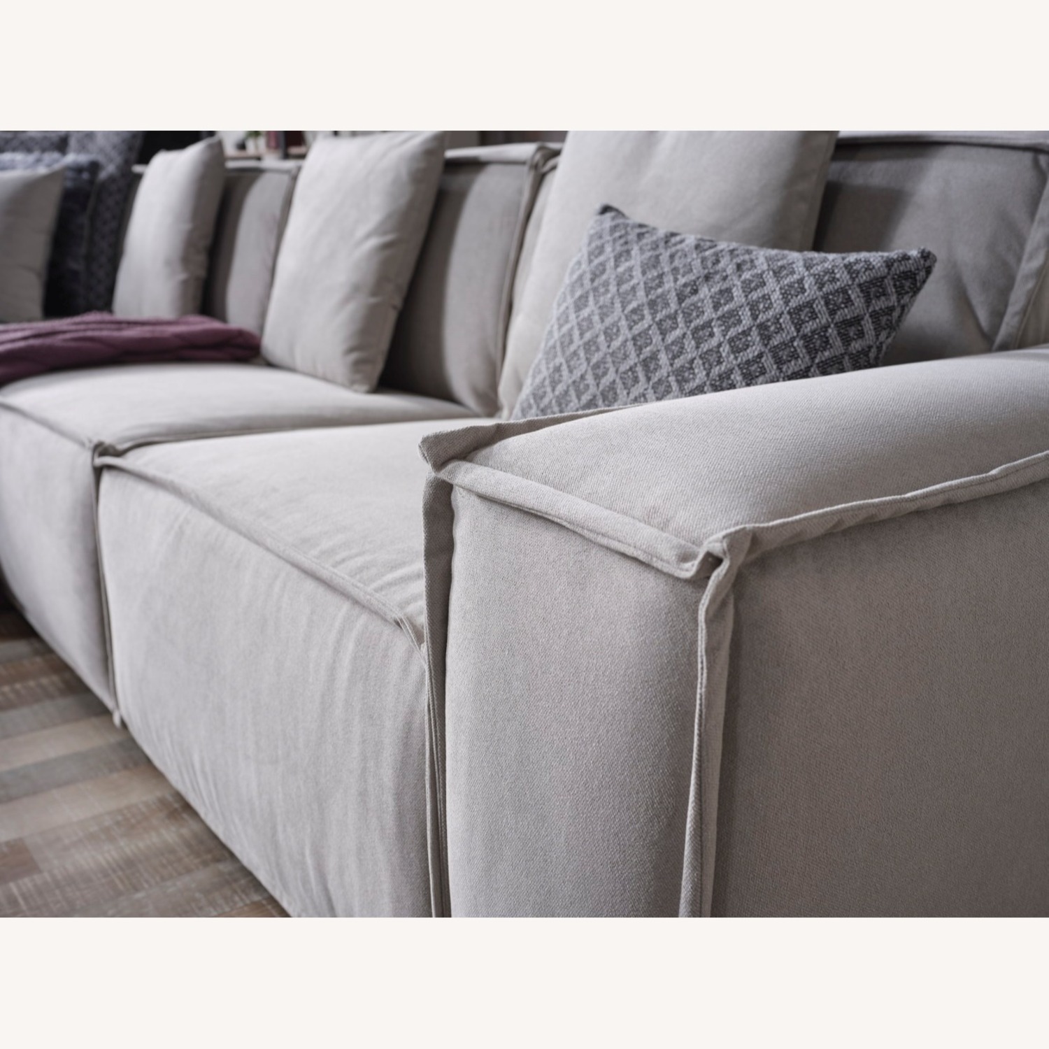 Modern Cream 7-Piece Sectional with Ottoman - image-7