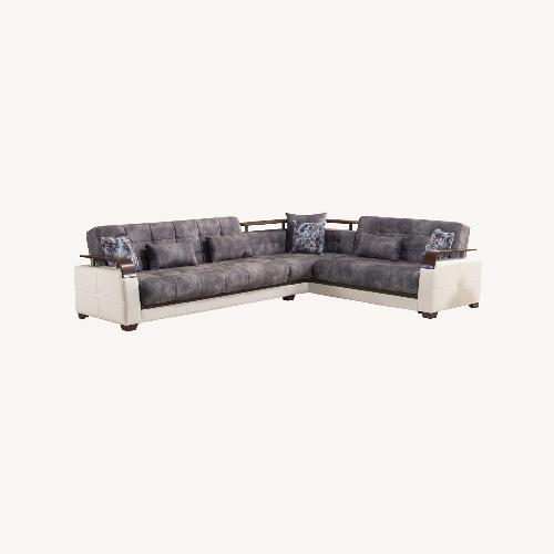 Used Wayfair Light Grey Convertible Sectional with Storage for sale on AptDeco