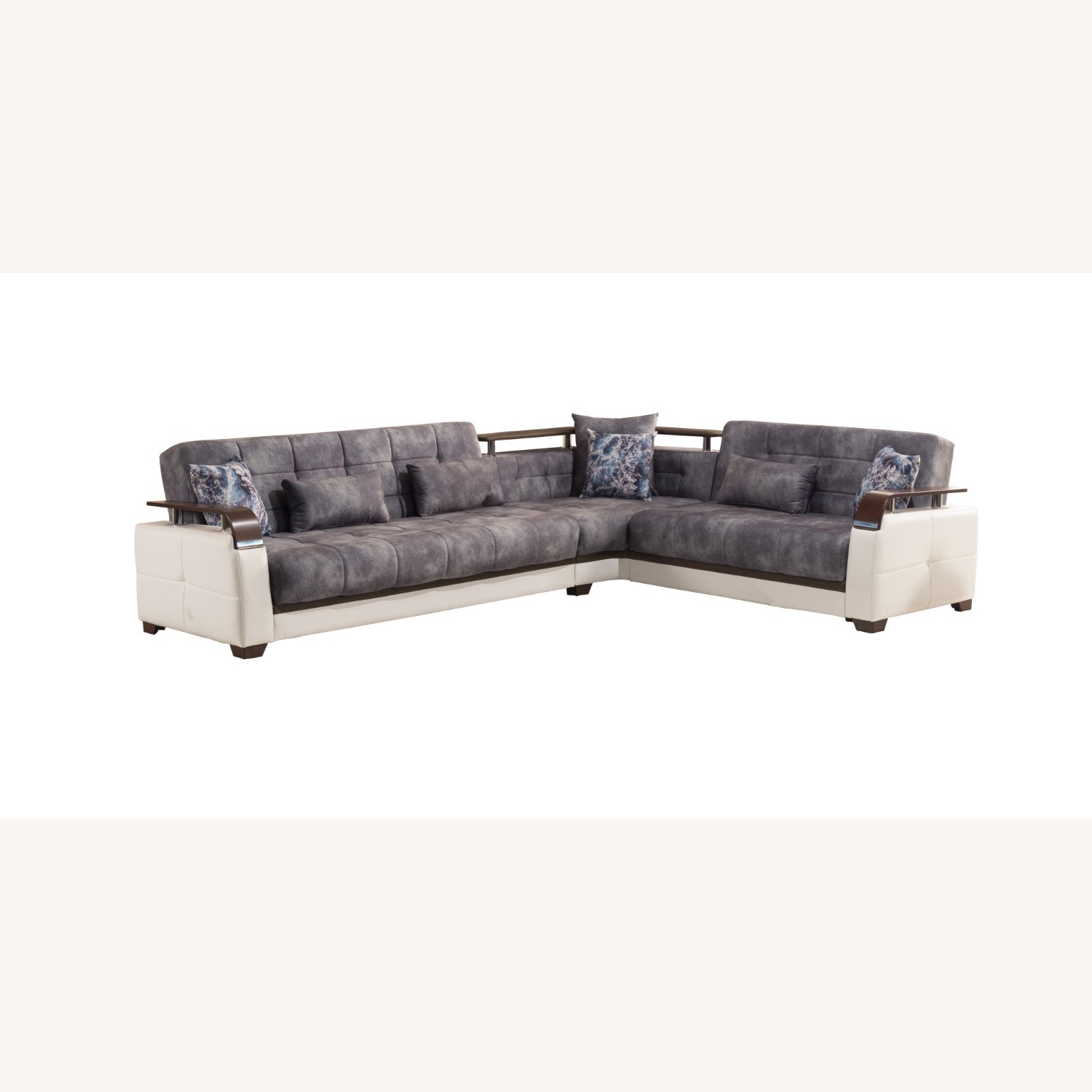 Wayfair Light Grey Convertible Sectional with Storage - image-8
