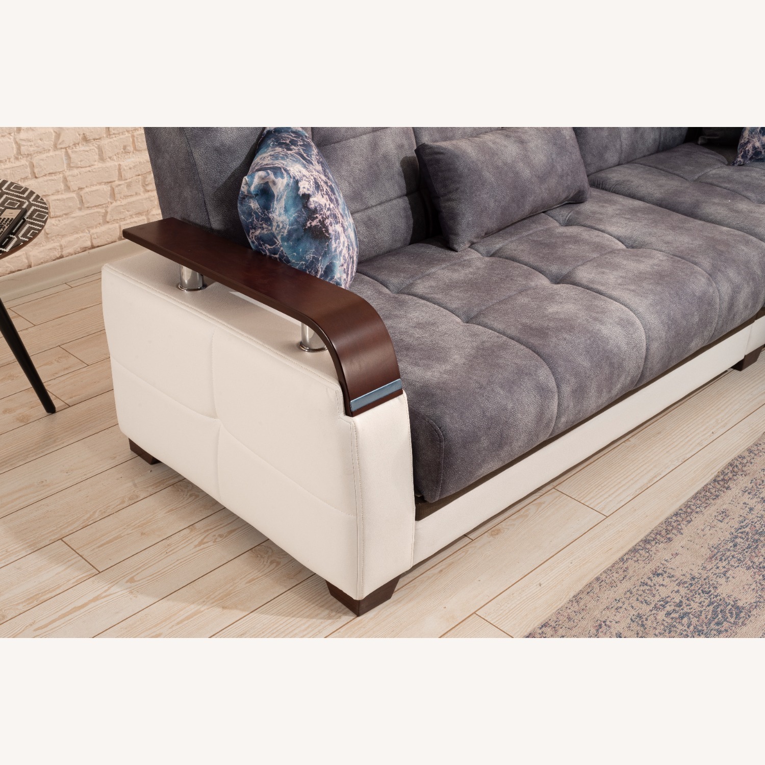 Wayfair Light Grey Convertible Sectional with Storage - image-5