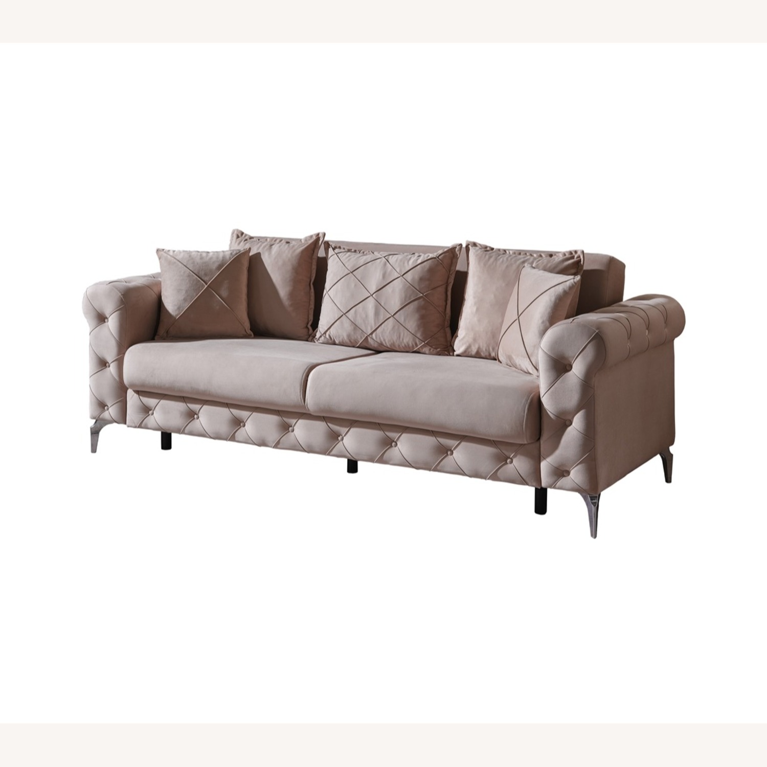 Wayfair Riva Cream Velvet Tufted Sleeper Sofa - image-4