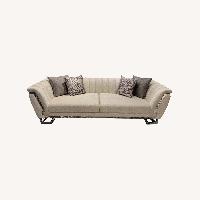 Roma Cream Modern Sofa with Gold Accents