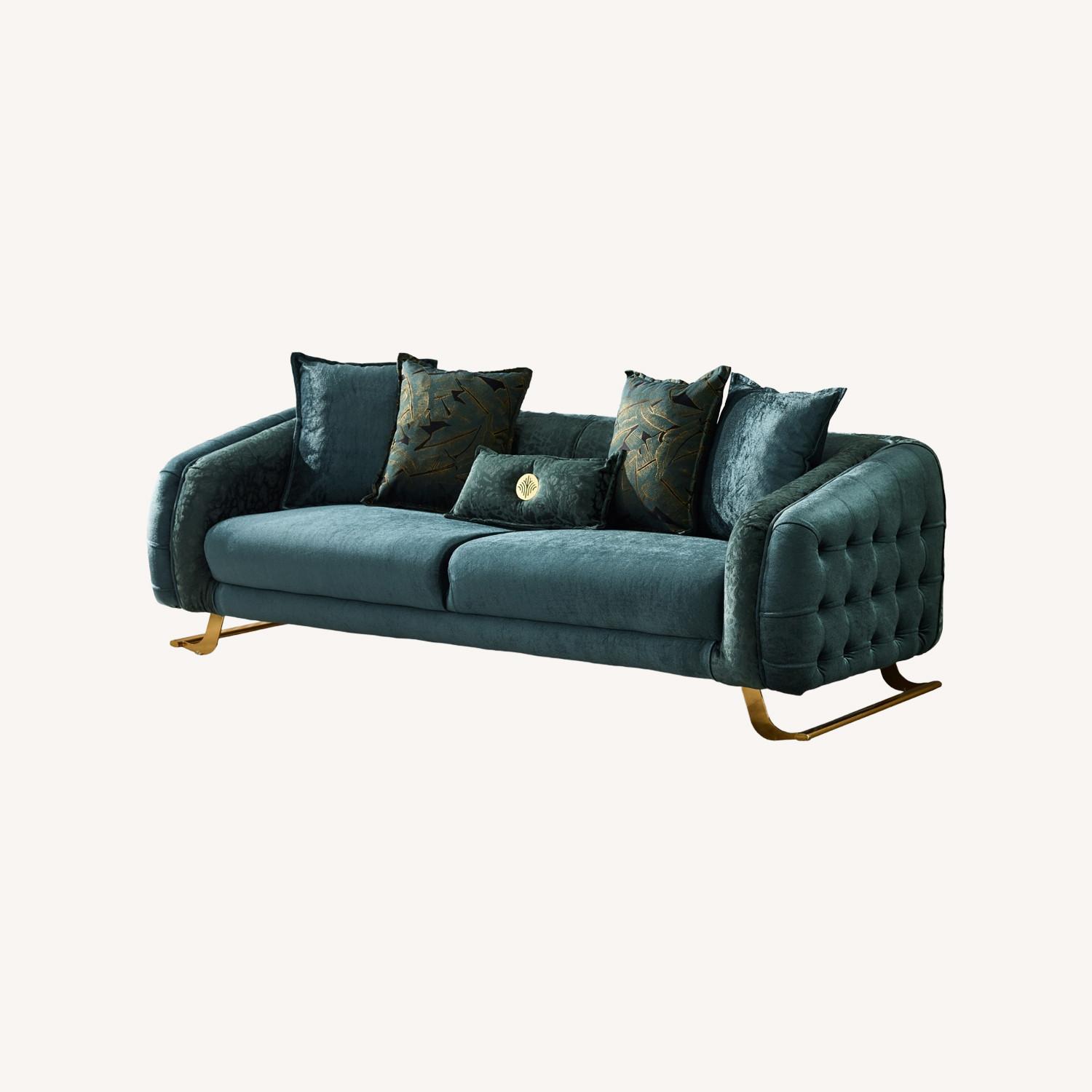 Wayfair Emerald Luxe Velvet Sofa with Gold Legs - image-0