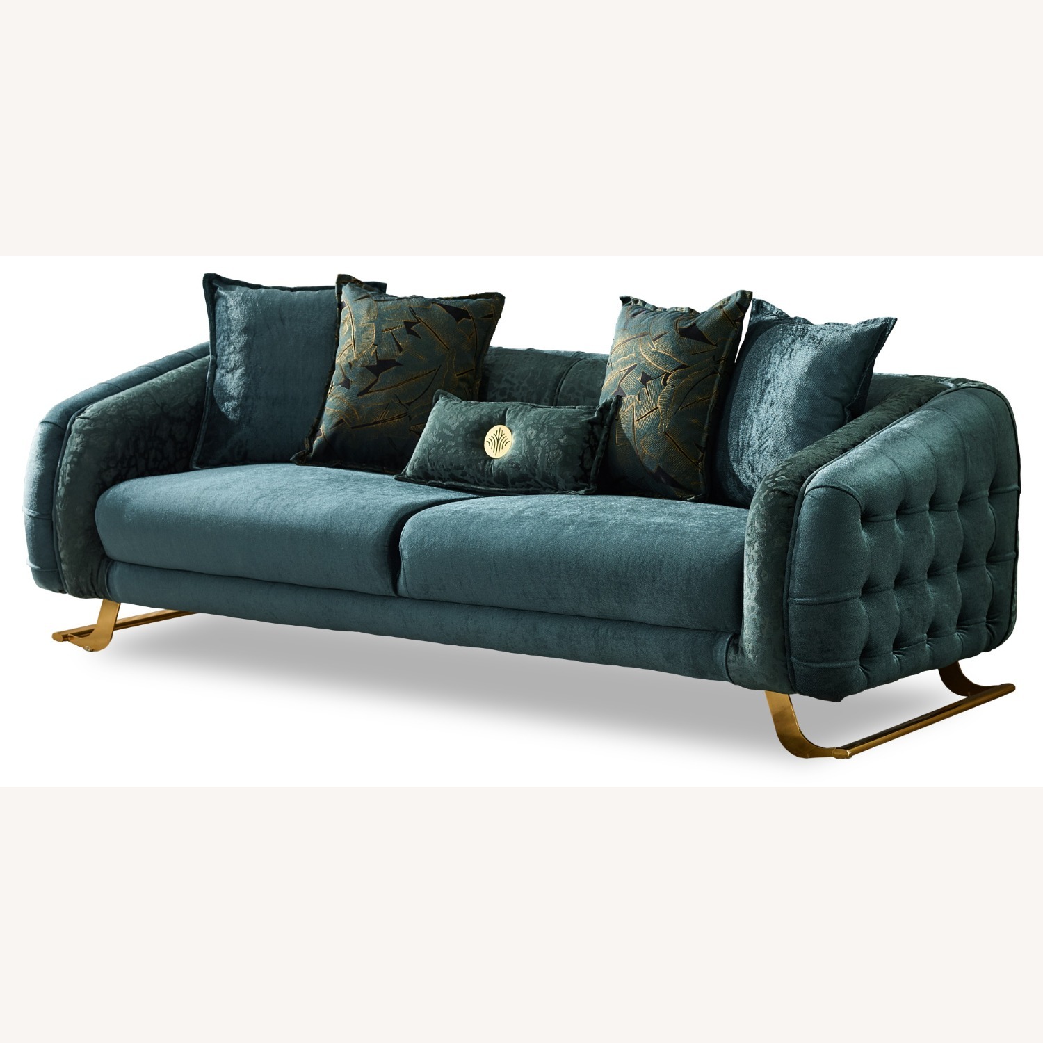 Wayfair Emerald Luxe Velvet Sofa with Gold Legs - image-2