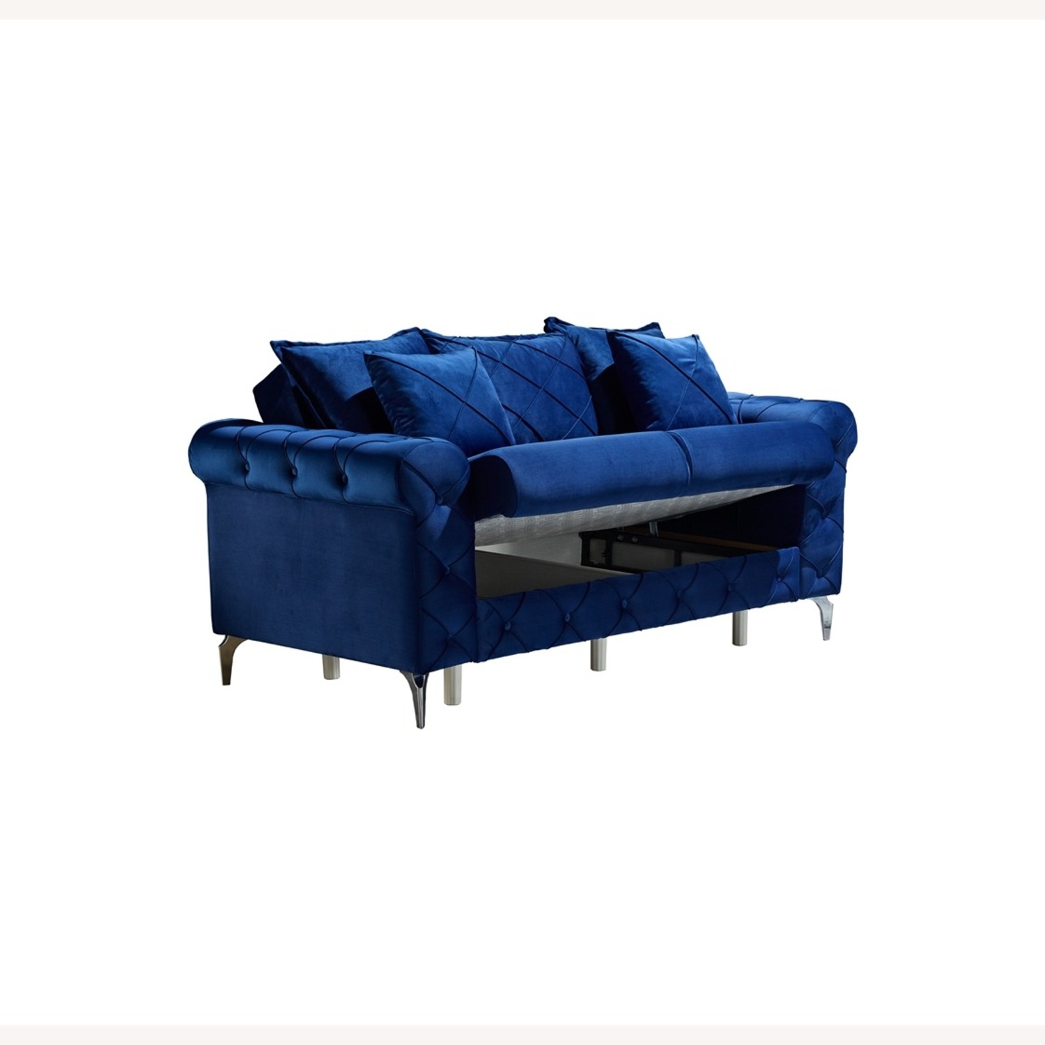 Wayfair Navy Blue Velvet Loveseat with Storage - image-2