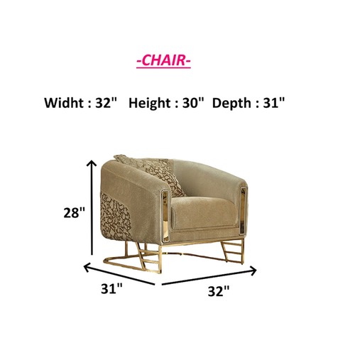 Used Wayfair Beige Accent Chair with Gold Base for sale on AptDeco