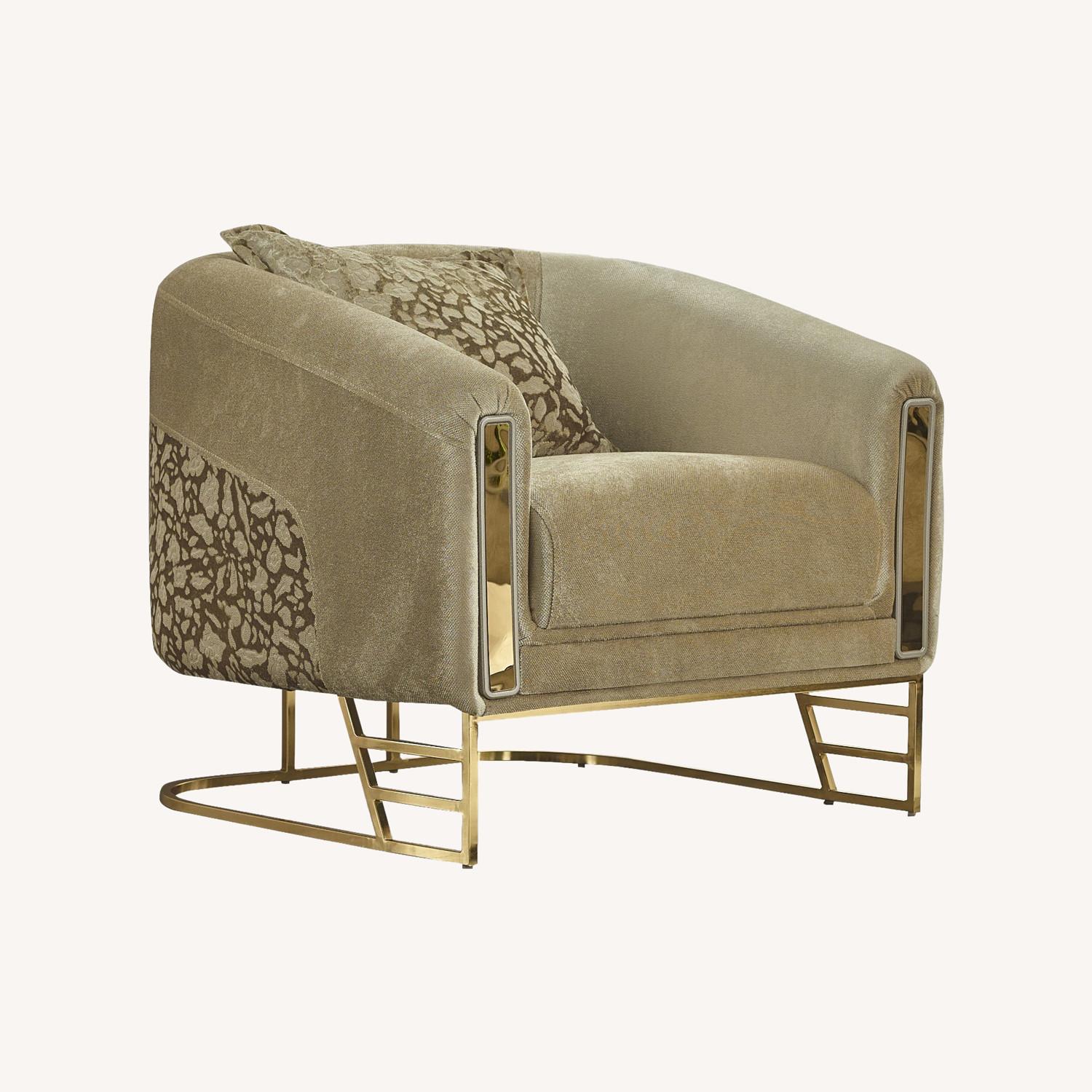 Wayfair Beige Accent Chair with Gold Base - image-0