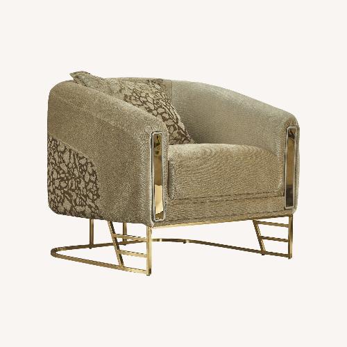 Used Wayfair Beige Accent Chair with Gold Base for sale on AptDeco